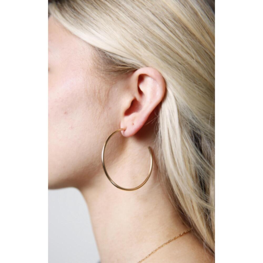 NEW ABLE everyday large hoops in gold